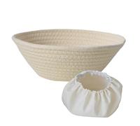 Cesta de fermentación para pan, cesta de fermentación grande de ratán natural, cesta de masa fermentada para panaderos profesionales (con funda de tela), panadería, cafetería