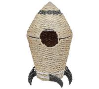 Cesta de fibra de algas marinas con estampado forma de cohete natural Paarl