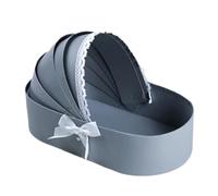 Cesta de flores portátil cartón colores original for hacer tú mismo, caja regalo con embalaje y frutas para Mujeres(Grey)