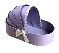 Cesta de flores portátil cartón colores original for hacer tú mismo, caja regalo con embalaje y frutas para Mujeres(Purple)