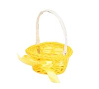 Cesta de flores redonda ratán con asa | Multicolor 11x16.5cm Escenario de uso: Regalo de decoración de almacenamiento