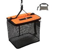 Cesta de flotante, red de plegable, cesta de seguridad viva, jaula, cremallera, cesta de pescado, canasta de pescado capturada viva, cesta de pescado flotante compacta para cangrejos,