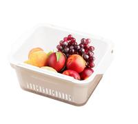 Cesta de fregadero retráctil, Colander para platos, PP con diseño de doble