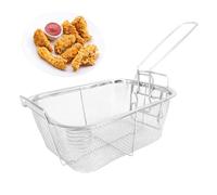 Cesta de freidora de acero inoxidable - Baloncesto de alambre para freír, baloncesto para chips con mango antideslizante | Onion Rings, Chicken Wings, Kitchen Food Presentation Tool, Efficient Serving