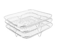 Cesta de Freidora de Aire para Horno, 3 Piezas de Cesta de Parrilla de Acero Inoxidable para Cosori, Juego de Cesta de Malla Antiadherente de 8 Pulgadas, Bandeja de Freidora de