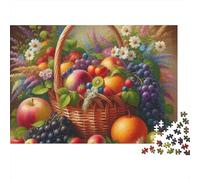 Cesta de Frutas Bodegón Puzzle de 1000 Piezas Papel para Adultos Estilo artístico Vivo Decoración Hogar Regalo Familiar 52x38cm/1000pcs