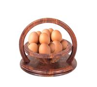 Cesta de frutas con asa: plato de fruta tallado hecho a mano, plegable, dividido, bandeja para servir aperitivos, 4 separadores, frutero para dulces, frutas y frutas secas