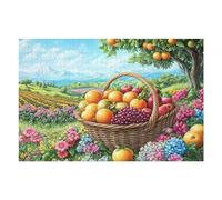 Cesta de Frutas Cosecha Puzzles 1000 Piezas Moderno Decorativo Tiempo Feliz Rompecabezas Familiar para Hombres Y Mujeres Aliviar Estrés Maquetas Construir 1000 PCS