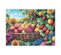 Cesta de Frutas Cosecha Puzzles 500 Piezas Alivio Estrés Mental Tiempo Feliz Rompecabezas 3D para Toda La Familia Juguete Educativo Desafío Intelectual 500 PCS