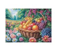 Cesta de Frutas Cosecha Puzzles 500 Piezas Maquetas Educativas 3D Tiempo Feliz Rompecabezas para Familia Construir DIY Aliviar Estrés Decoración Hogar 500 PCS