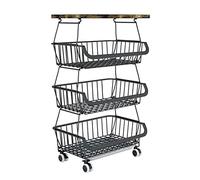 Cesta de frutas de 4 niveles Vetable Sto con ruedas, cocina para frutas y estante de ahorro de espacio para despensa, 40 x 30 x 72 cm y diseño Slish