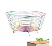 Cesta De Frutas De Acero Inoxidable - Cuenco De Frutas Para Encimera De Cocina, Tazón De Frutas De Alambre Metálico | Cesta De Frutas Decorativa De Cocina, Excelente Soporte De Colador De Verduras