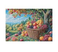 Cesta de Frutas de Cosecha de otoño Puzzle 300 Piezas Obra De Arte 3D Rompecabezas para Hombres Y Mujeres Desafío Intelectual Estera Portátil DIY Moderno 300 PCS