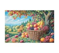 Cesta de Frutas de Cosecha de otoño Puzzles 1000 Piezas Impossible 3D Ultra Difícil Rompecabezas para Adultos Desafío Intelectual Estera Portátil DIY Moderno Creativo 1000 PCS