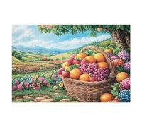 Cesta de Frutas de Cosecha de otoño Puzzles 1000 Piezas Portátil 3D Compacto Rompecabezas Familiar para Toda La Familia Maquetas Educativas Construir Aliviar Estrés 1000 PCS