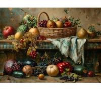 Cesta de Frutas de Vida Muerta Puzzle 1000 Piezas Educativo 3D Familiar Rompecabezas para Familia Desafío Intelectual DIY Creativo Decoración Hogar 1000 PCS
