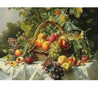 Cesta de Frutas de Vida Muerta Puzzle 1000 Piezas Obra De Arte 3D Realista Rompecabezas para Hombres Y Mujeres Desafío Intelectual Estera Portátil DIY Moderno 1000 PCS