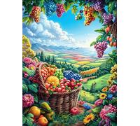 Cesta de frutas desbordante en una pradera Rompecabezas 500 Piezas Cartón Resistente Para Toda La Familia Sueño Mágico de Ciencia Ficción Actividades Grupales Regalo Corporativo Calidad Profesional Sa