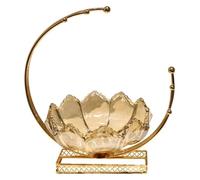Cesta de Frutas, Elegante frutero de Vidrio metálico, Elegante frutero de Cristal con Soporte de aleación, tazón para postres y Aperitivos, Plato de Frutas práctico