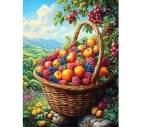 Cesta de frutas en la pradera florida Rompecabezas 300 Piezas Cartón Para Principiantes Cuento de hadas de acompañamiento mágico Juego Familiar Ejercita La Mente Garantía Reposición Piezas Regalo Excl