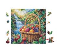 Cesta de Frutas Garden Puzzle 100 Piezas Papel Principiantes Desarrollo Habilidades Estimulación Cerebral Juego Compartir 28x28cm