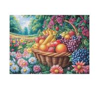 Cesta de Frutas huerto Cosecha de otoño Campo Salvaje Puzzle 500 Piezas Aliviar Estrés 3D Rompecabezas Familiar para Hombres Y Mujeres Obra De Arte Decorativo Hogar 500 PCS