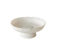 Cesta de frutas Plato de fruta alto negro, mesita for café de sala de estar ligera de lujo for el hogar, aperitivos y dulces, plato for frutos secos(White,L)