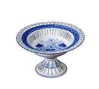 Cesta de frutas y verduras para encimera, cuenco de frutas, plato de frutas redondo chino, de cerámica, hueco, para el hogar, sala de estar, decoración de escritorio, cuenco de caramelos, plato de