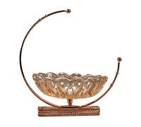 Cesta de frutas y verduras para encimera, plato de frutas de cristal, moderno, creativo, hecho a mano, para decoración del hogar, sala de estar, cuenco de frutas transparente, base de metal, centro de