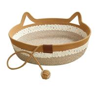 Cesta de gato Cesta de gato Cesta de gato Plegable Cesta de gato Desgaste Resistente Bedera Cama de gato Con una bola de cuerda Bankable Sleeping Nest Canasta sin ratán Cama de gato de ratán para gat