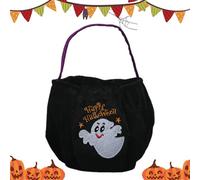 Cesta de Halloween - Bolsa para dulces o tratos - Bolsa bordada decoración de fiesta para niños familia fotos casa dulces noche vacaciones