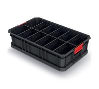 Caja modular de transporte con separadores, plástico, 520 x 327 x 125 mm