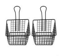 Cesta de hierro a prueba de óxido para patatas fritas, contenedor con asa, apto para patatas fritas, alas para uso en restaurantes y bares familiares