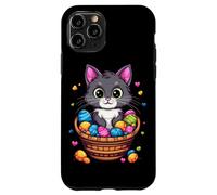 Cesta de huevos de Pascua con gato gatito huevos coloridos Carcasa para iPhone 11 Pro