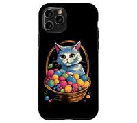 Cesta de huevos de Pascua con gato gatito huevos coloridos Carcasa para iPhone 11 Pro