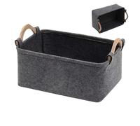 Cesta de juguetes para perros, grande, plegable, de fieltro con mango de madera, cesta de juguetes para cachorros, para interiores y exteriores, hogar, garaje, dormitorio, viajes, lavandería, mesita
