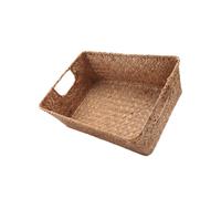 Cesta de Junco Marino Tejida - Cesta de Mimbre de Paja Natural para Almacenar Frutas, Pan y Toallas, Ideal para el Hogar y la Cocina A