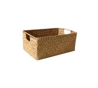 Cesta de Junco Marino Tejida - Cesta de Mimbre de Paja Natural para Almacenar Frutas, Pan y Toallas, Ideal para el Hogar y la Cocina A