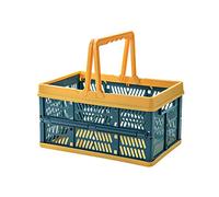 Cesta de la compra/cesta de almacenamiento Cesta de la compra plegable Caja de almacenamiento plegable de plástico Contenedor de comestibles apilable Caja de almacenamiento plegable Asas Bolsa de pl