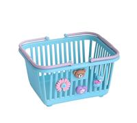 Cesta de la compra de juguetes pequeña para niños, cesta de almacenamiento con asas y 4 de dibujos animados, organizador de escritorio y dormitorio de silicona de polipropileno flexible, ideal
