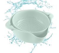 Cesta de lavado de verduras - Cesta de lavado de doble capa, cuenco de tinción para verduras | Colador de cocina, cuenco de servicio giratorio para pasta, frutas, frijoles, brócoli, patatas, verde, Se