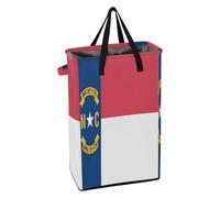 Cesta de lavandería con asa resistente, cesta de lavandería delgada plegable para niños, cesta de toallas para armario, bandera del estado de Carolina del Norte (Estados Unidos)