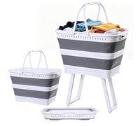 Cesta de lavandería, contenedor plegable de 26 litros para ahorrar espacio | Contenedor de tela de lavandería para baño, dormitorio, cocina, sala de juegos, merienda, comida, fruta,