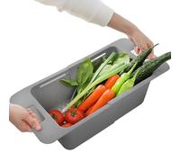 Cesta de lavandería de verduras, tamiz de frutas, verbos de comida extensible - Estante de secado sin pasta portátil, refrigeradores de almacenamiento de organizaciones de cocina, tablas, fregaderos
