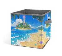 Cesta de lavandería para el hogar, caja de almacenamiento impresa con isla mágica, adecuada para el hogar, baño, dormitorio, caja de almacenamiento de ropa