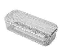 Cesta de lavavajillas, soporte de utensilios de malla fina de acero inoxidable, 10.8x4.4x2.8 pulgadas, para cucharadas, tenedores y palillos, gran tamaño