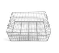 Cesta de limpieza de instrumental quirúrgico, cesta de esterilización de acero inoxidable 304, orificio grande, apta for laboratorios hospitalarios(15.7in*15.7in*9.8in)