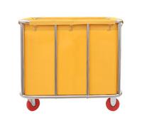 Cesta de lino con ruedas de acero inoxidable Hotel Lavadero (amarillo)