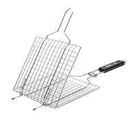 Cesta de malla de metal con mango plegable para salchichas, rejilla de malla reutilizable