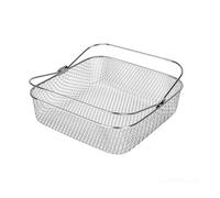 Cesta de malla redonda cuadrada de acero inoxidable de 20 cm for freidora de aire, cesta for vaporera con asa, cesta metálica for freidora de aire.(Square)